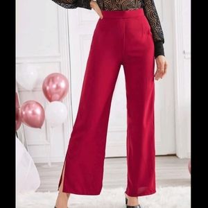 Split hem Wide leg pants